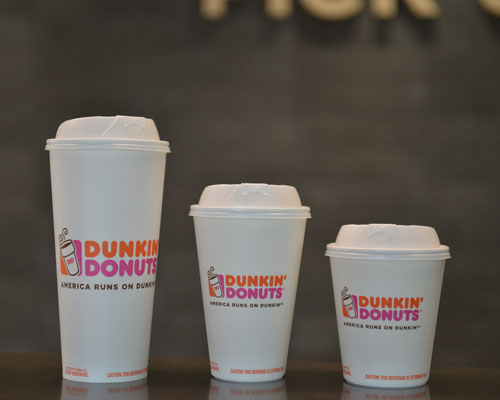 Dunkin' Donuts double-walled paper cups