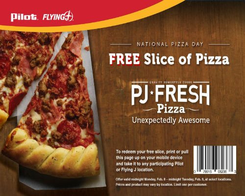 Pilot Flying J National Pizza Day promo