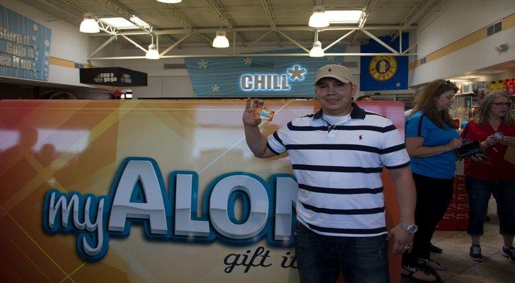 Grand prize winner Andrew Saldivar gets to take home his own — although smaller — Alon gift card.