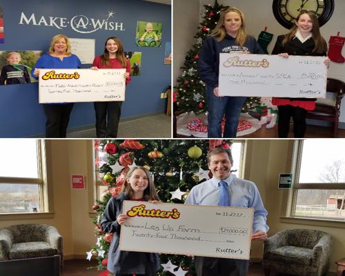 Among the numerous charities benefiting from Rutter's efforts in 2017 were the Make-A-Wish Greater PA & WV, The Adams County SPCA, and Leg Up Farm.