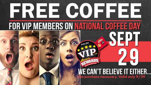 A promotion for Rutter's National Coffee Day offer