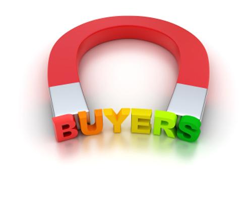 An image of a magnet attracting the word buyers