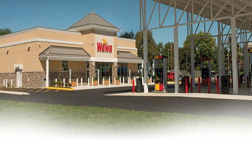 The exterior of a Wawa convenience store