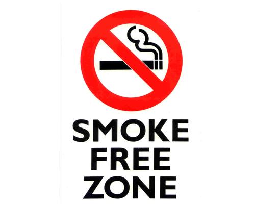 A Smoke Free Zone sign