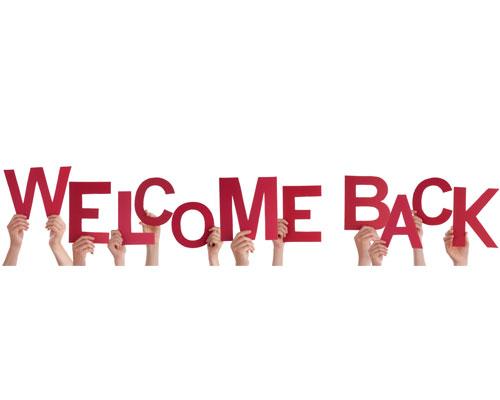 welcome back sign