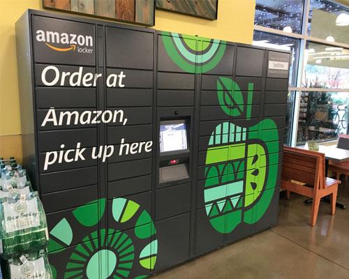 Amazon Lockers at a Whole Foods Market