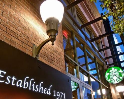 The exterior of a Starbucks location