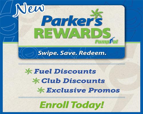 Parker's Rewards enrollment flyer