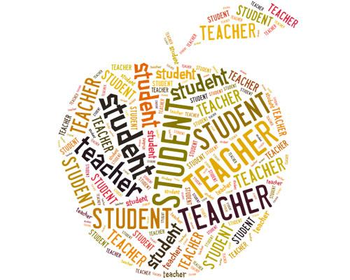 student & teacher apple