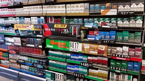 Tobacco section at a c-store