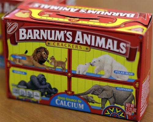 Barnum's Animals Crackers packaging design before.