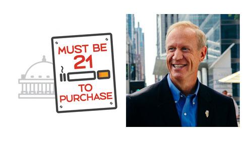 Gov. Bruce Rauner said tobacco sales would move to neighboring states.