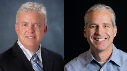 Dave Riser, left, will serve as 2018-2019 chairman and PDI's Drew Mize will serve as chair-elect.