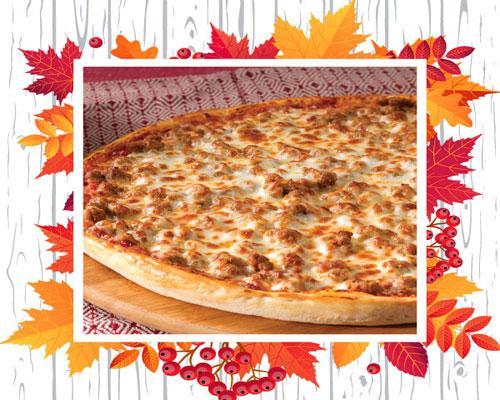 Casey's single topping pizza for Thanksgiving