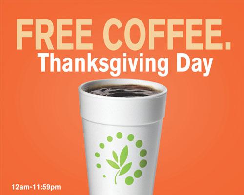 Cumberland Farms free coffee Thanksgiving promo