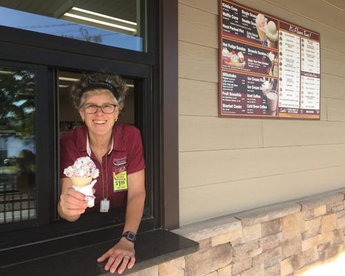 Stewart's Shops new store in Schroon Lake, N. Y., features a walk-up ice cream window.