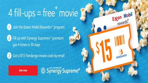 Exxon Mobil Rewards+ Fandango free movie giveaway