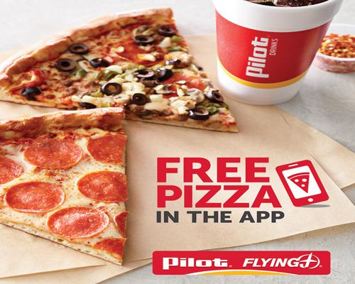 Pilot Flying J guests can get a free slice of pizza through a Pilot Flying J app offer from Feb. 3-10.