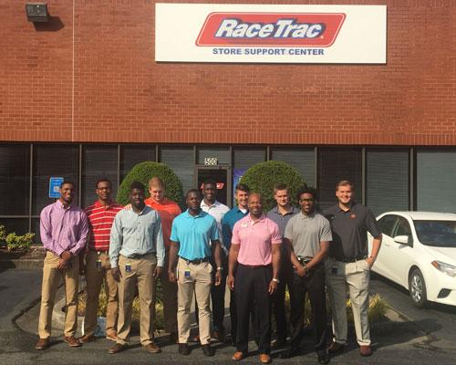 UGA student-athletes at RaceTrac's Store Support Center in Atlanta