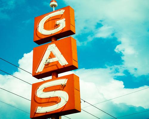A sign for gas