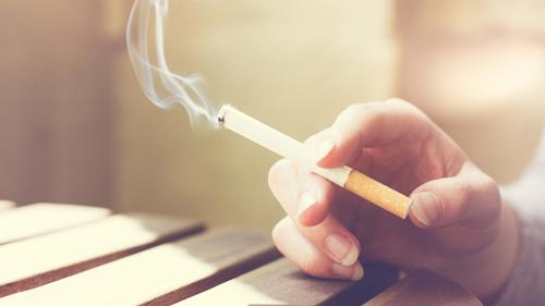 An adult smoking