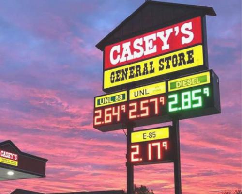 Casey's General Stores fuel sign