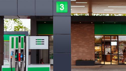 a convenience store gas pump