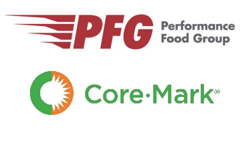 Logos for Performance Food Group and Core-Mark Holdings Inc.