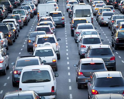 Heavy road traffic
