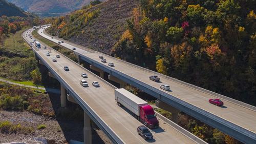 Cars traveling on a highway