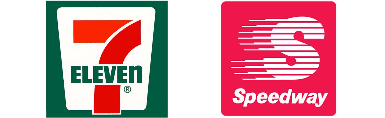 Logos for 7-Eleven and Speedway