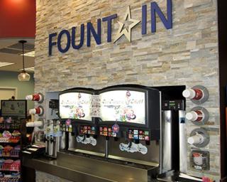 The fountain drink area of a Lone Star convenience store
