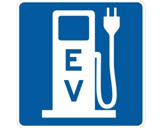 An electric vehicle charging station sign