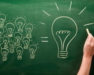 ideas on chalkboard