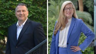 Dave Meloni, l, and Kare Lawson Smith join Parkers as director of personnel development and chief of staff, respectively.