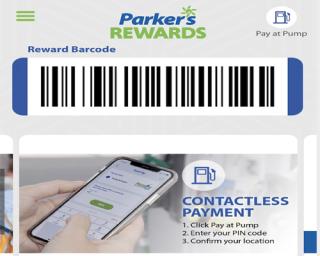 Screenshot of the Parker's Rewards app