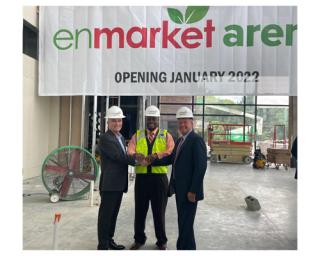 Who is the Oak View Group behind the Enmarket Arena in Savannah?