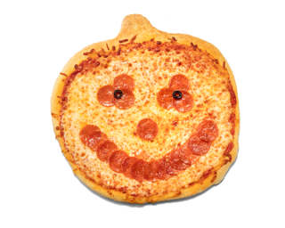 Casey's jack-o-lantern pizza