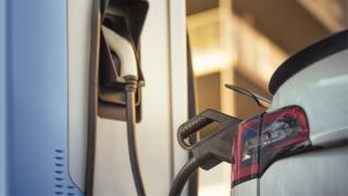 a Tesla charging