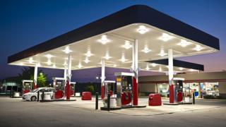 The forecourt at a convenience store