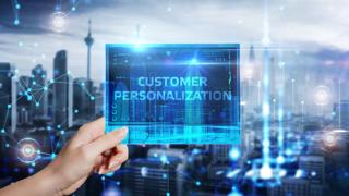 Customer personalization written on a screen