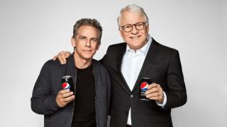 Ben Stiller and Steve Martine Pose with Pepsi Zero Sugars