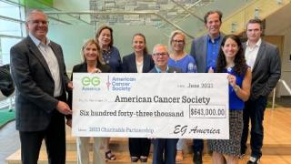 EG America presents check to American Cancer Society