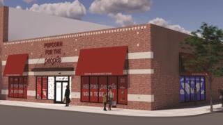 Rendering of a Popcorn for the People facility in Philadelphia
