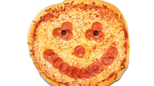 Casey's jack-o-lantern pizza
