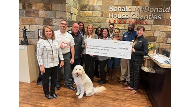 Love's Travel Stops presents a donation check