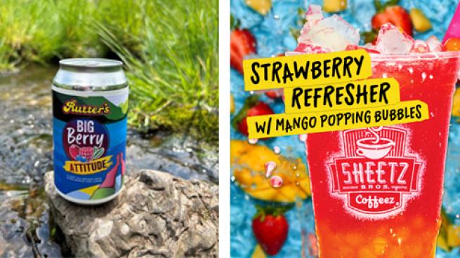 Rutter's Big Berry Attitude beer and Sheetz bubble tea