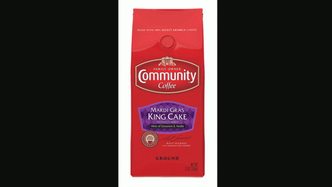 mardi gras king cake coffee