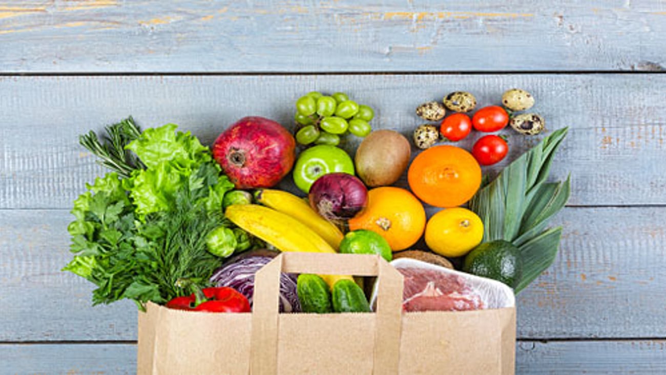 grocery bag with produce