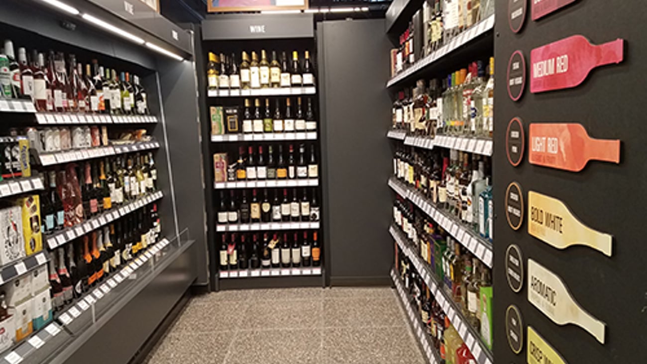 The beer and wine section is closed at certain times